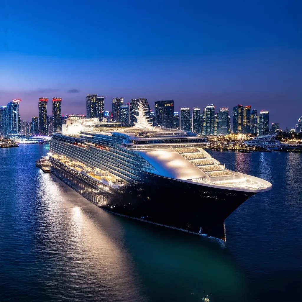 luxury cruise ship in Singapore