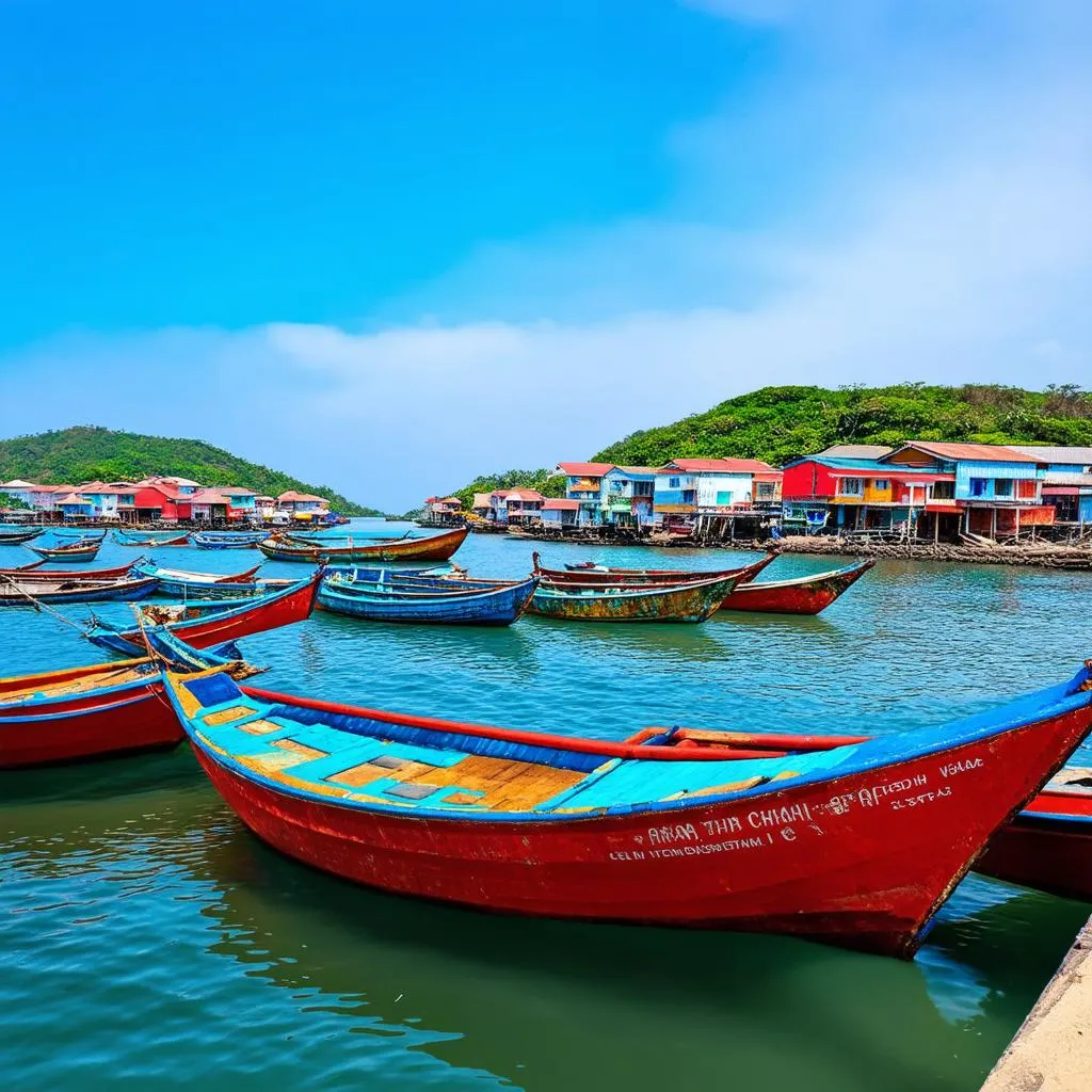 colorful fishing boats