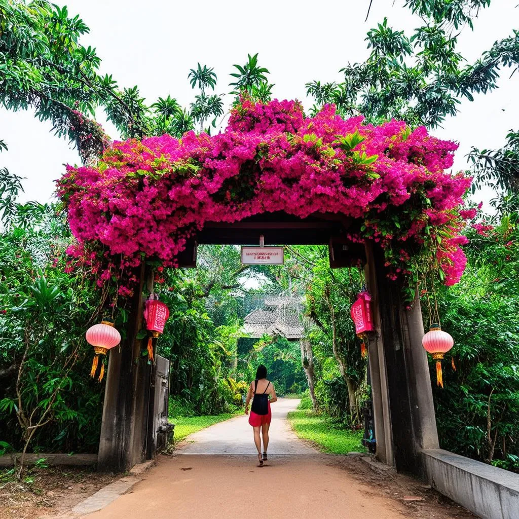 Welcome gate of Cua Dai Coconut Forest