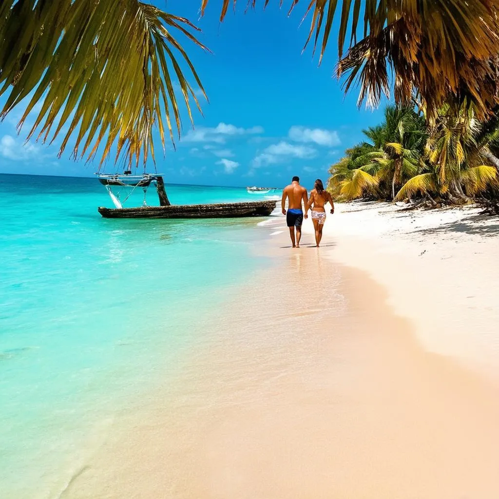 White sand beach in Cuba