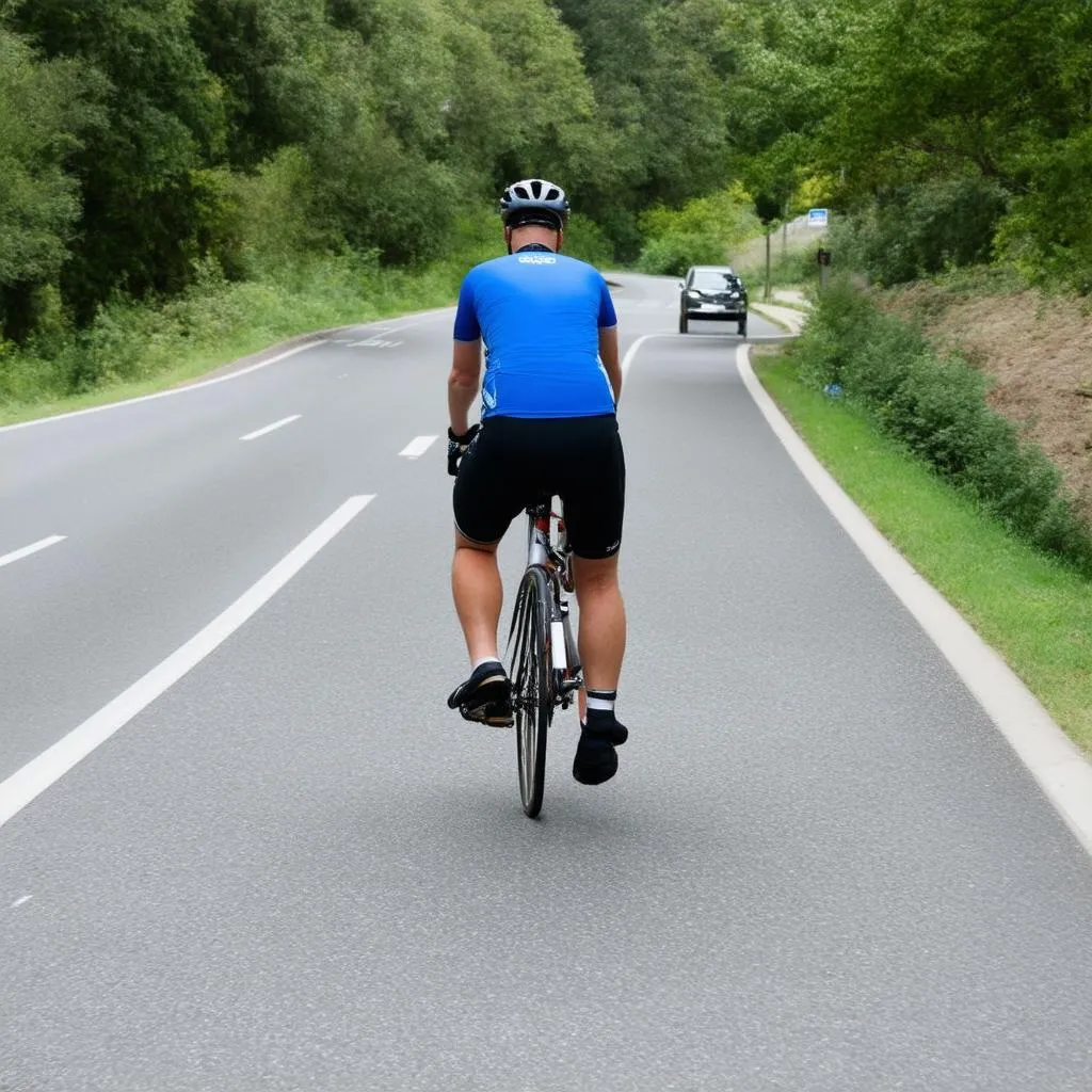 Cyclist on a Designated Bike Path