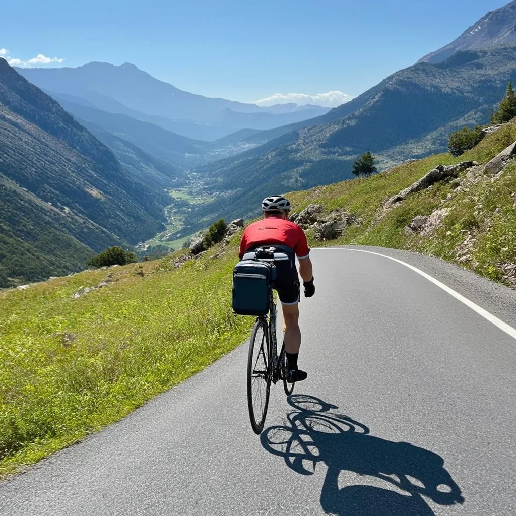 Cyclist on Scenic Route