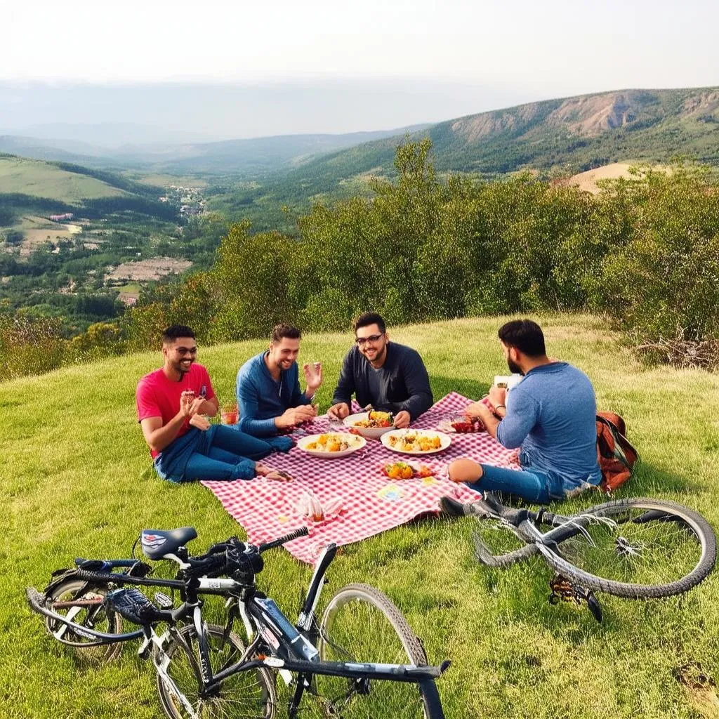 Taking a Break on a Cycling Trip