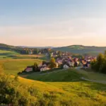 Rolling hills and charming villages in the Czech countryside