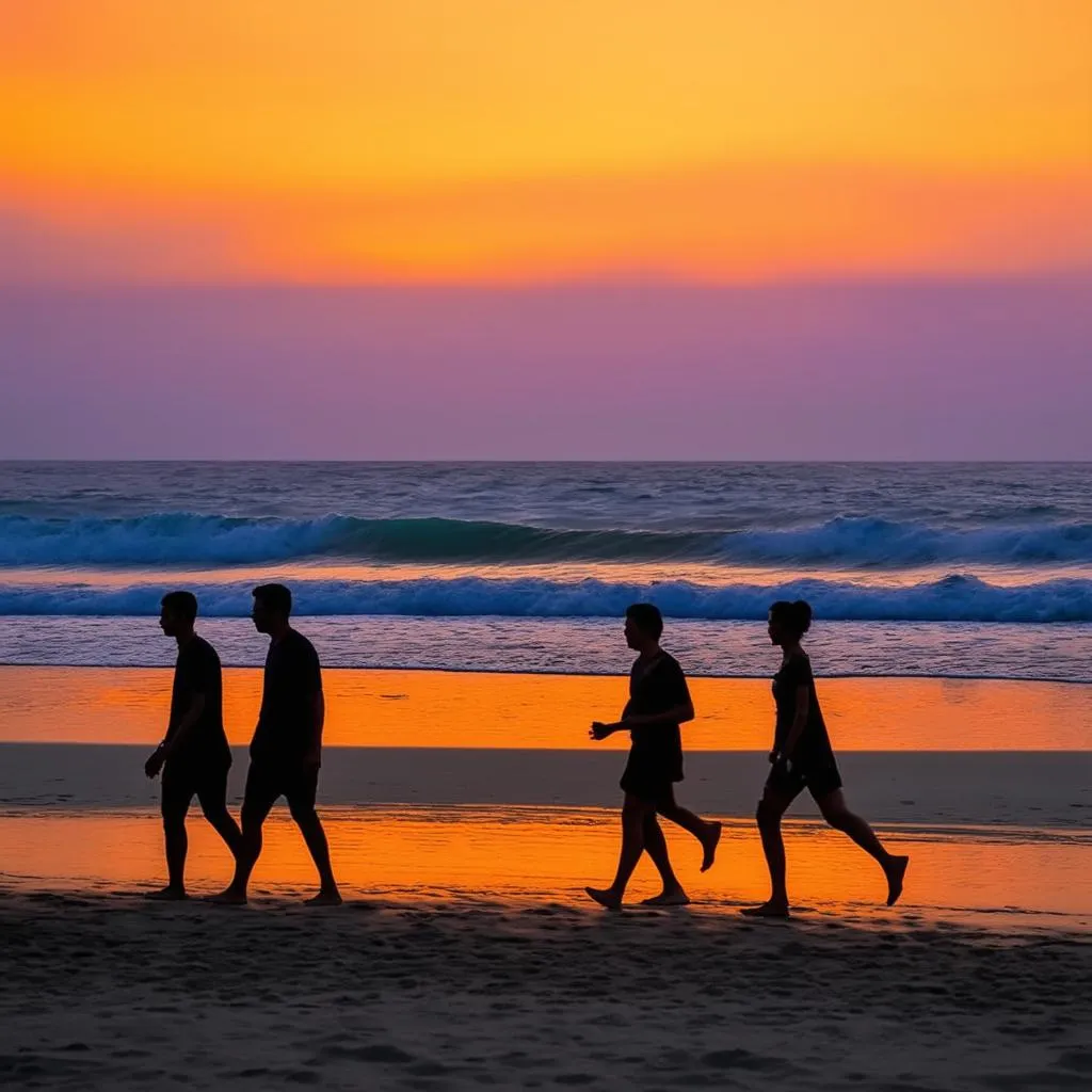 Da Nang beach at sunset