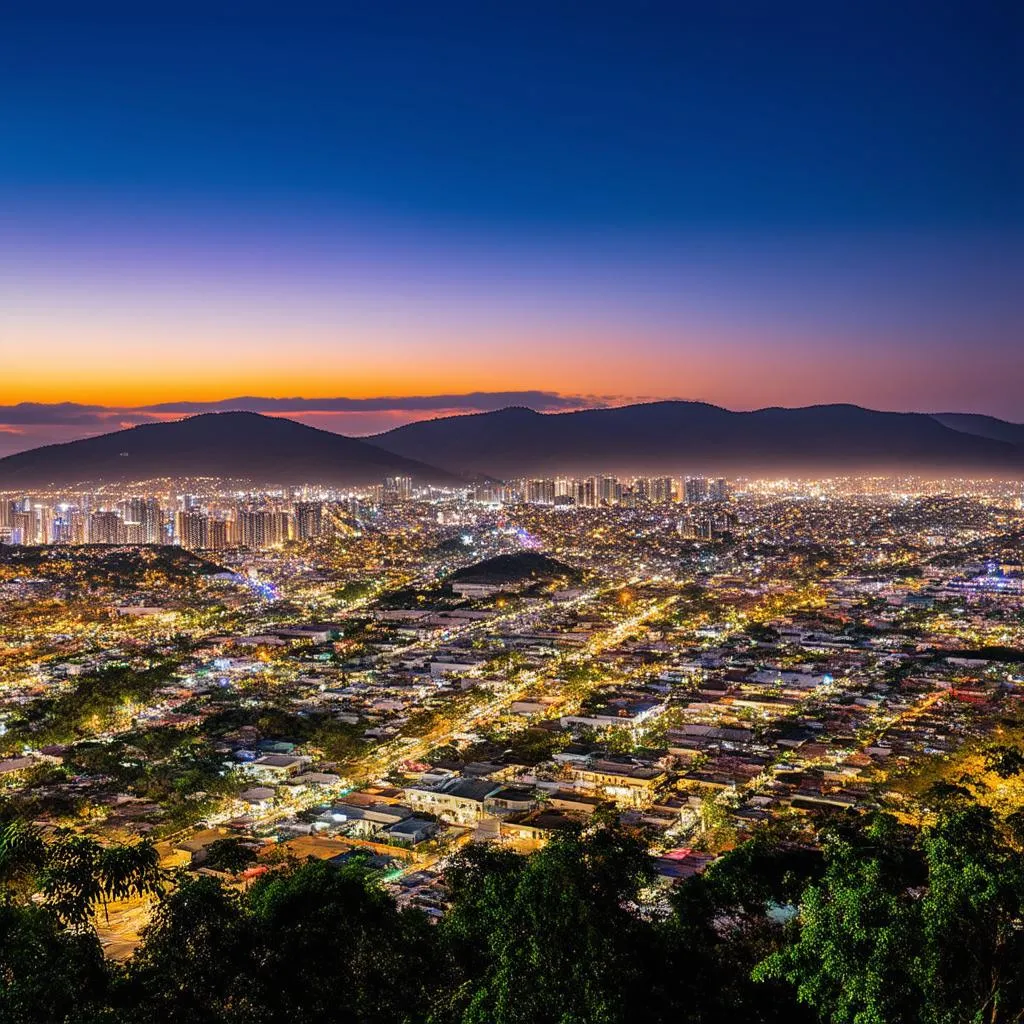 Dalat Cityscape at dusk