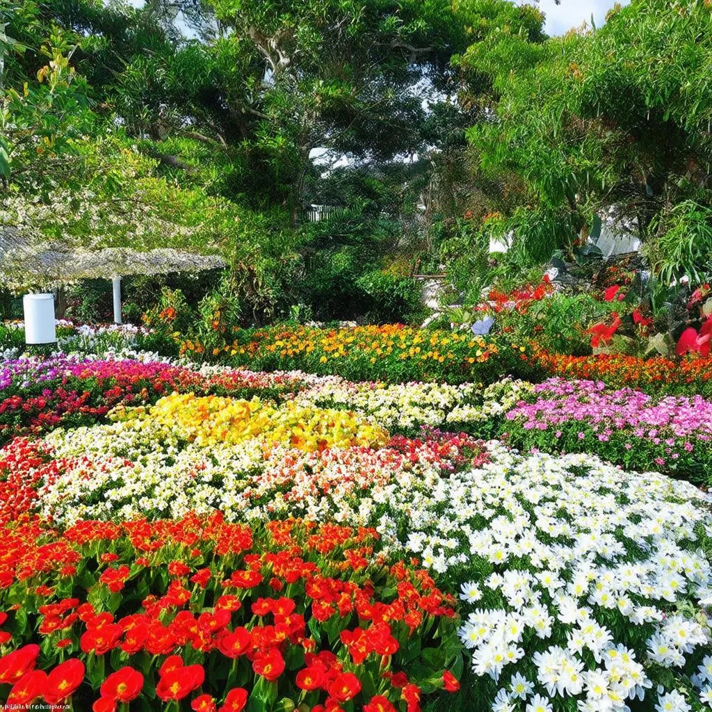 Dalat flower gardens in December