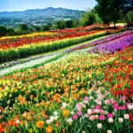 vibrant flower fields