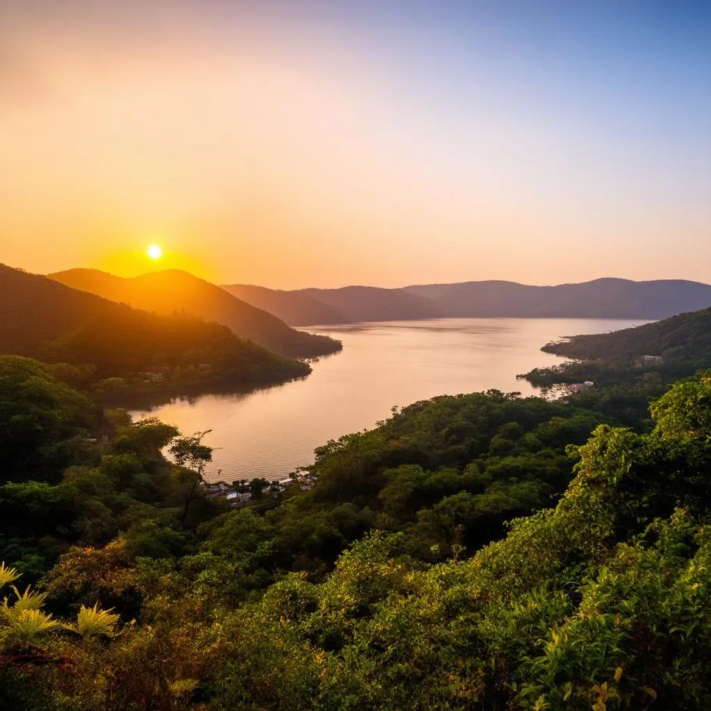 Sunset at Da Lat Lake