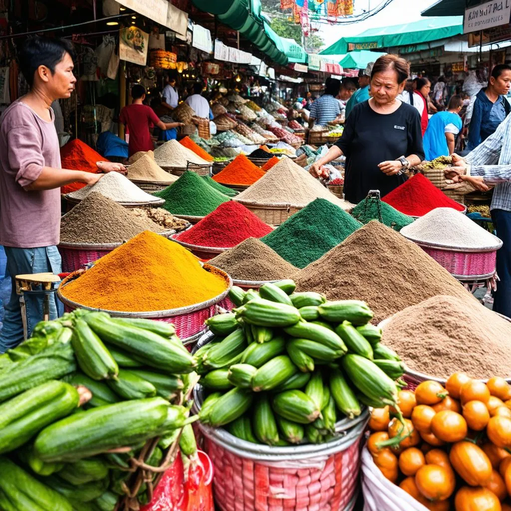 Bustling market in Da Lat