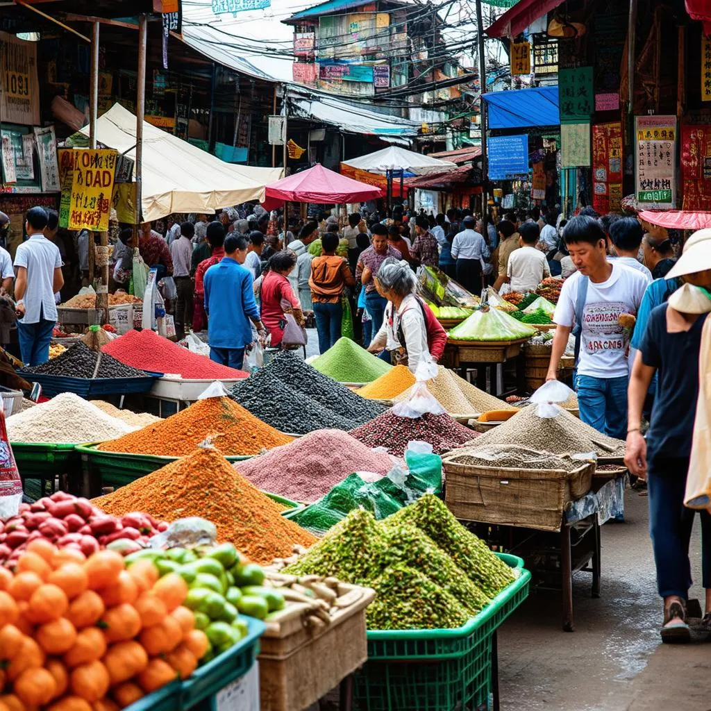 Bustling Da Lat Market