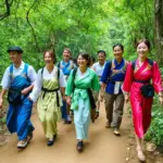 Group of tourists enjoying a tour in Da Lat