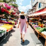 Woman walking in Da Lat