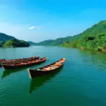 Scenic view of Dam Da Lake