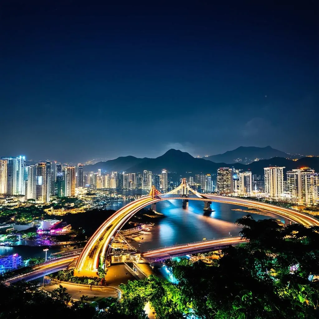 Da Nang cityscape at night