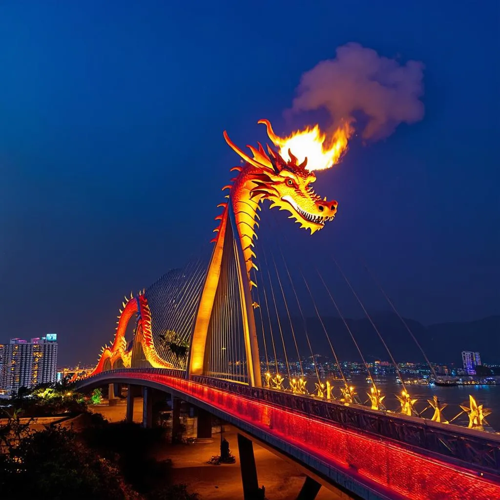 Dragon Bridge at night