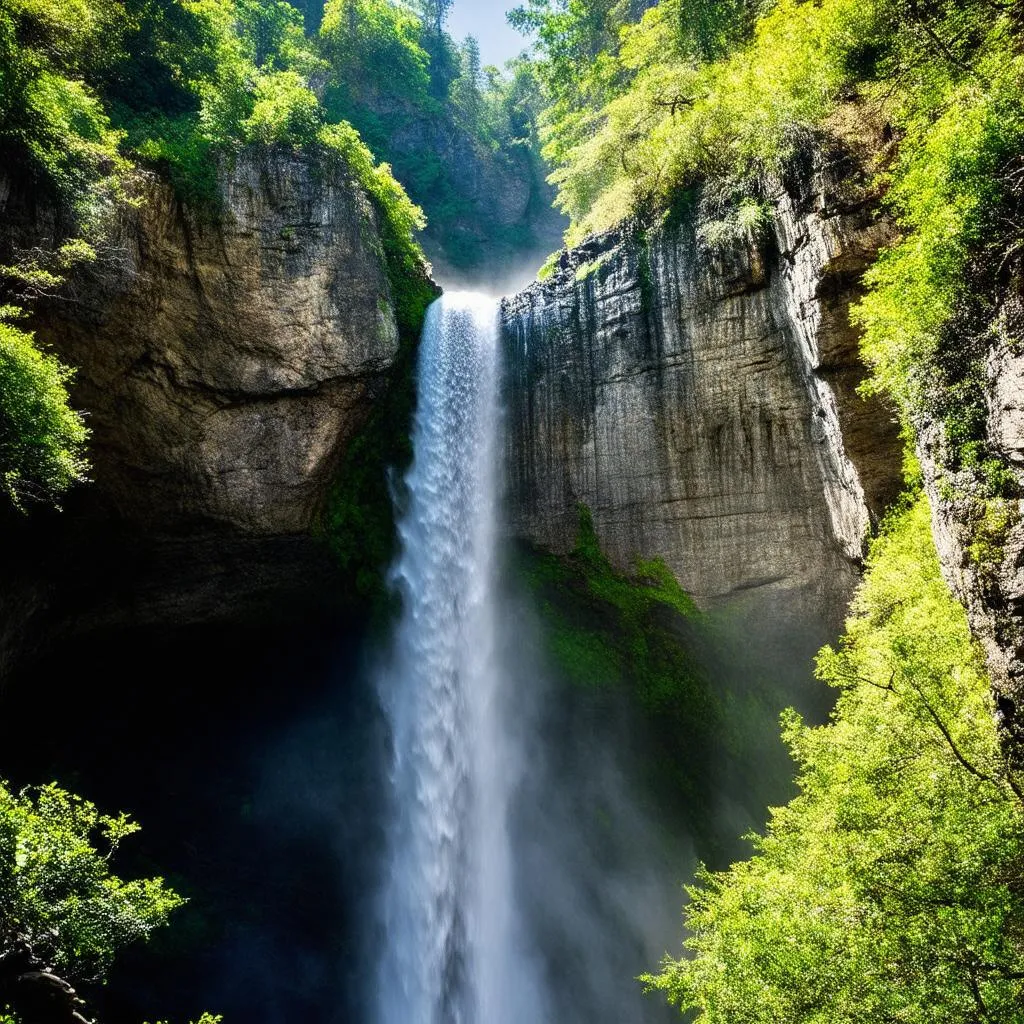 cascading water at datanla waterfall in dalat