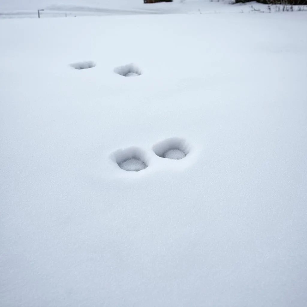 Deer Footprints in Snow