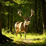 Whitetail deer in a lush forest