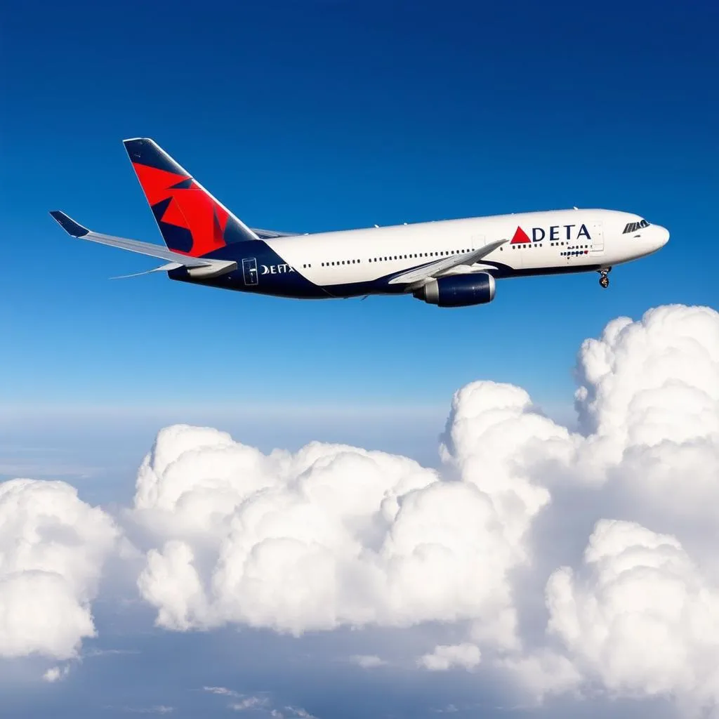 airplane flying over clouds