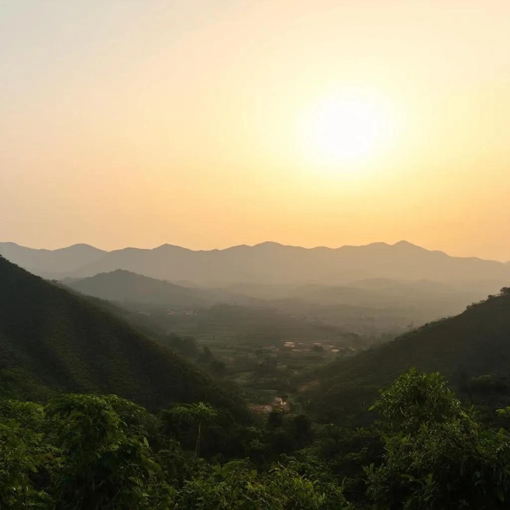 Sunset in Dien Bien Phu