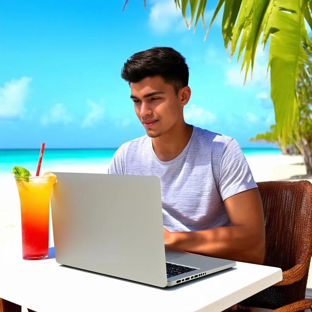 digital nomad working remotely