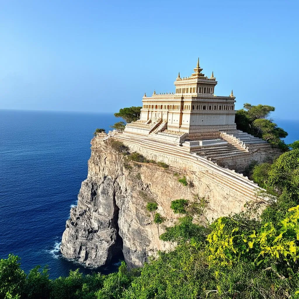 Doc Cuoc Temple overlooking the sea