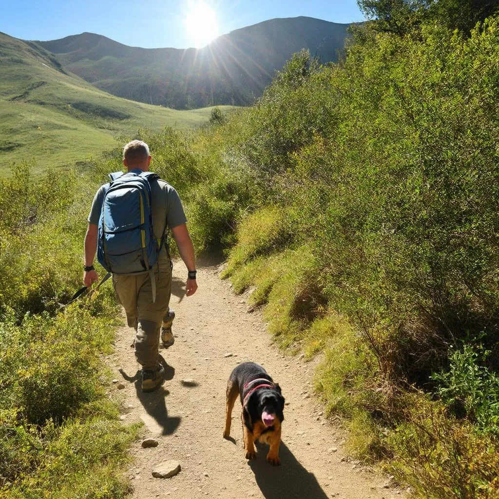 Dog and Owner Hiking