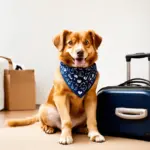 dog with suitcase