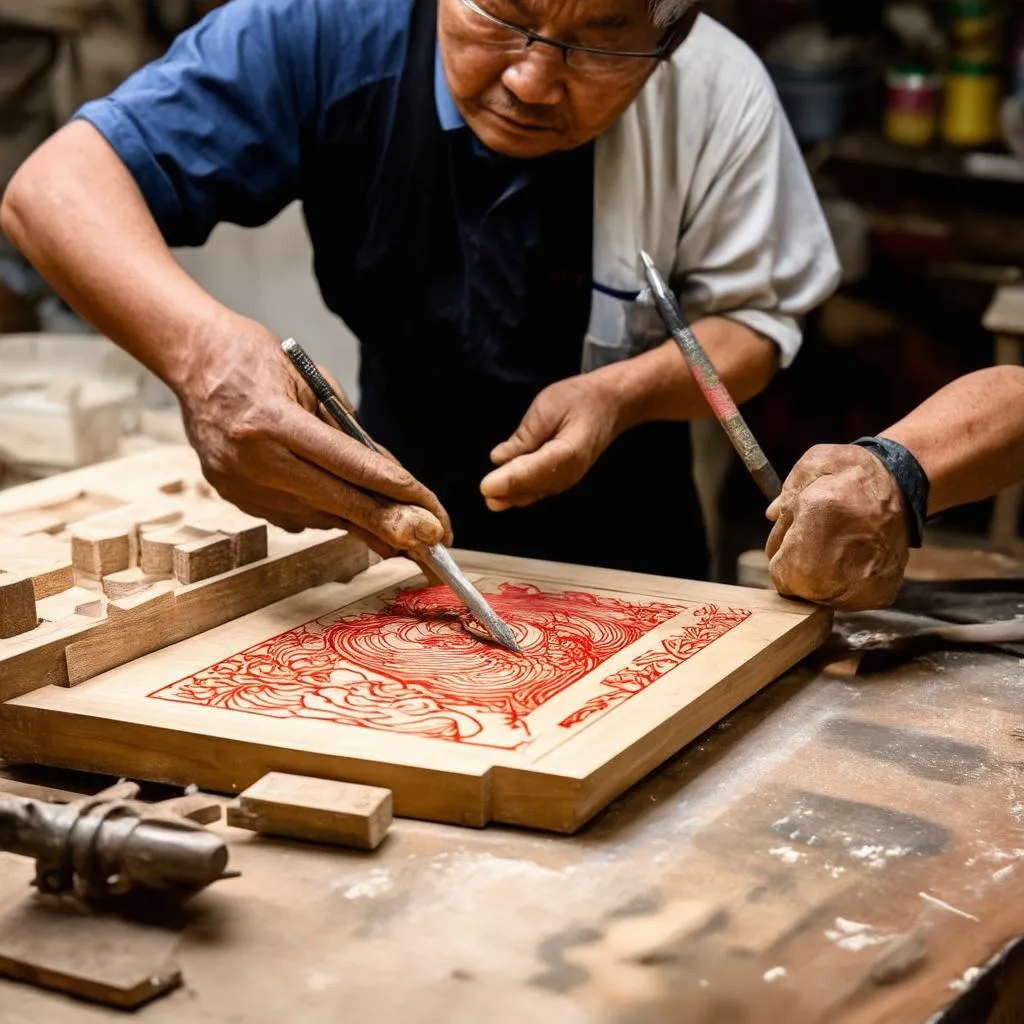 Dong Ho woodblock printmaking