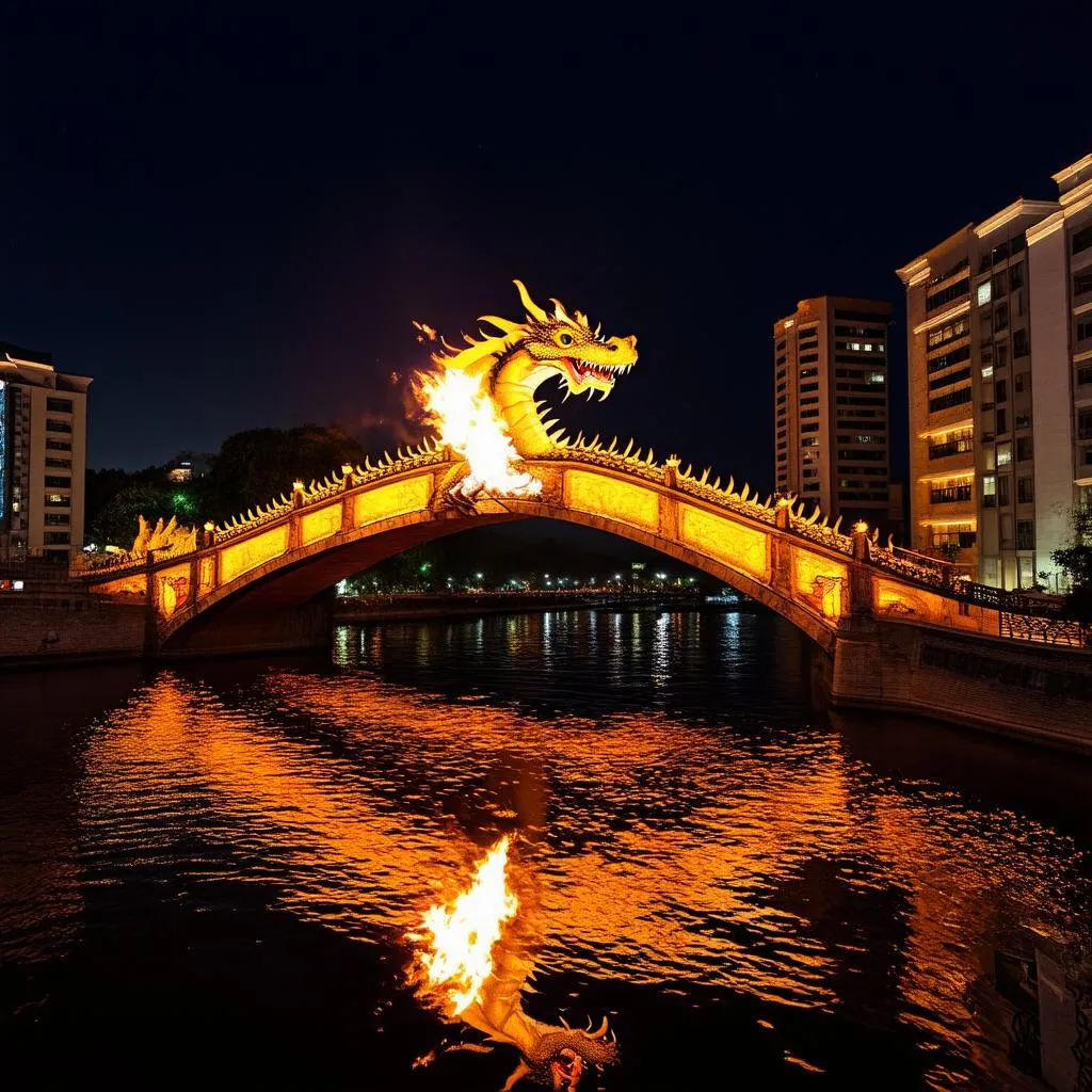 Dragon Bridge at Night