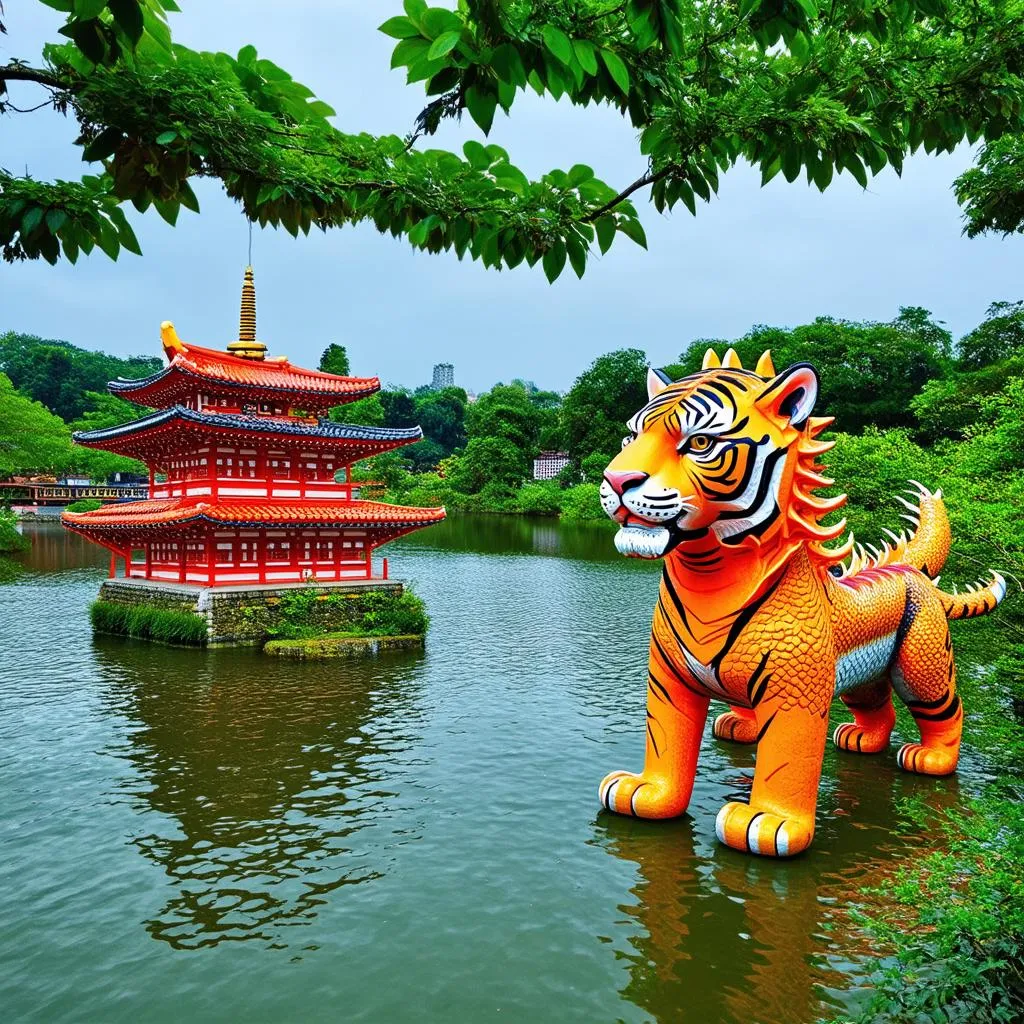 Dragon and Tiger Pagodas at Lotus Pond, Kaohsiung