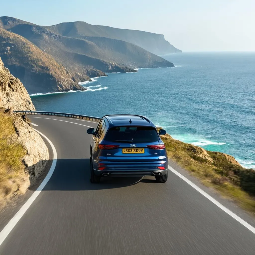 Driving on a coastal road in Phan Rang