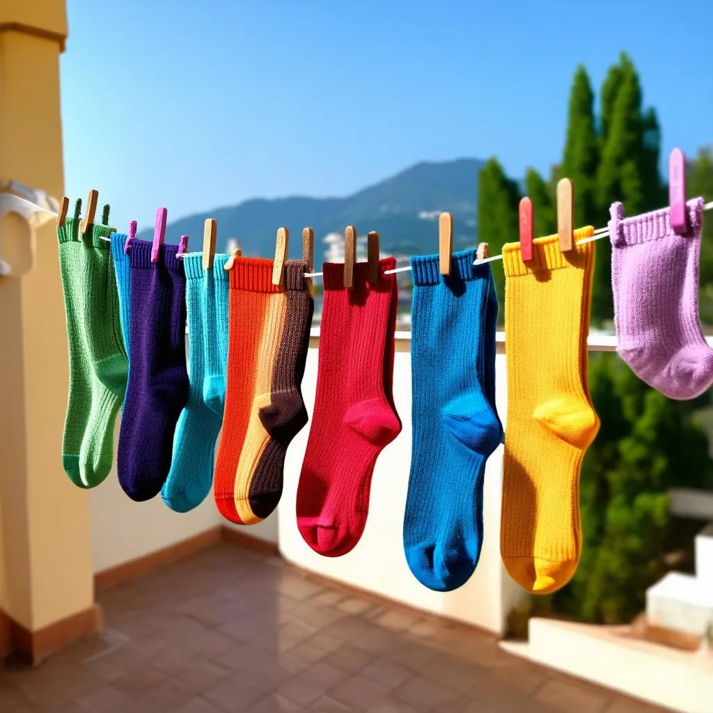 drying socks