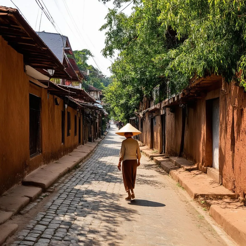 A peaceful scene in Duong Lam Ancient Village