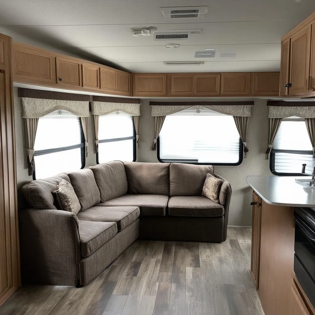 Interior of a Dutchmen travel trailer