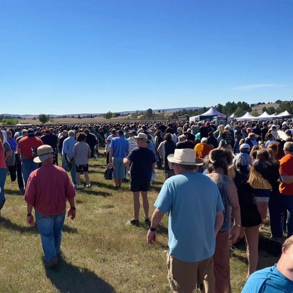 Eclipse viewers in Madras, Oregon