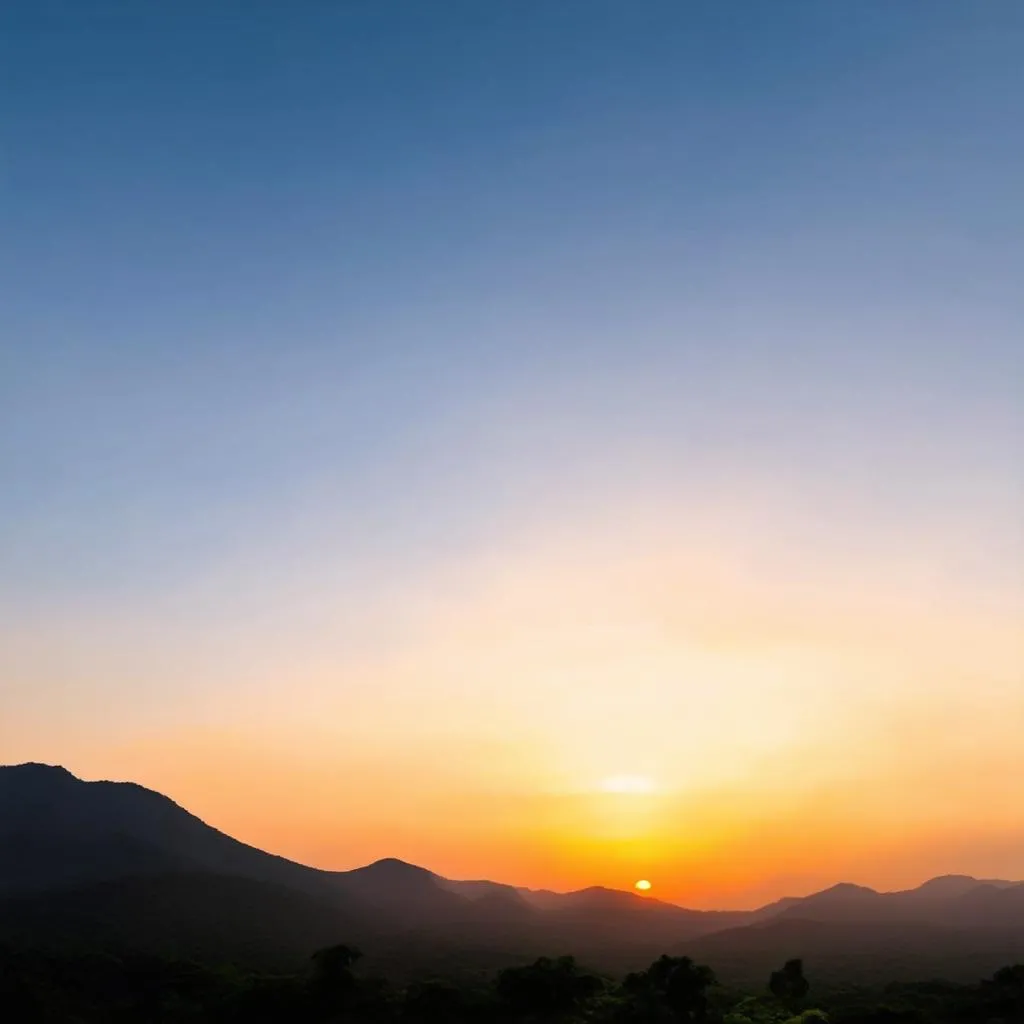 sunset over mountains