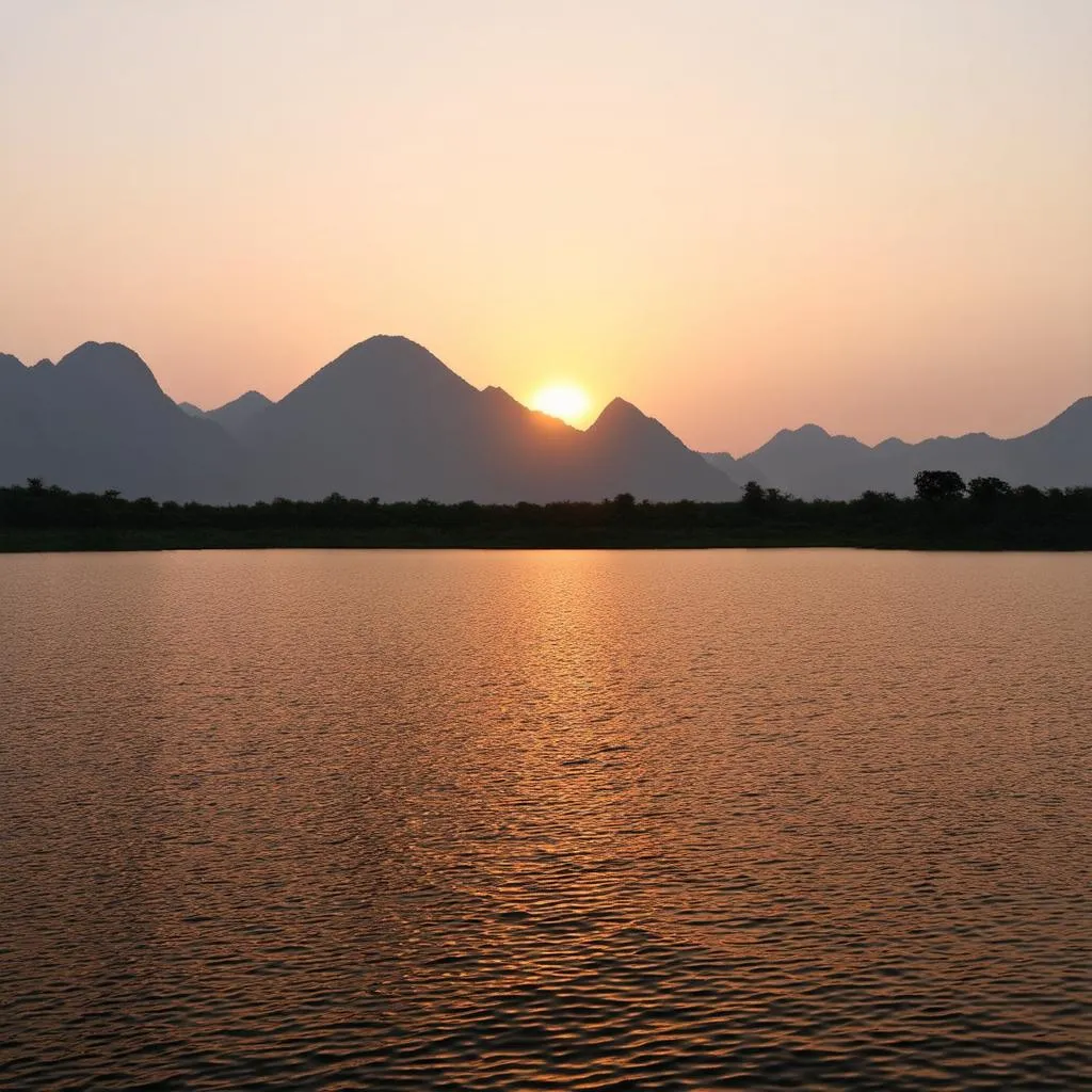 Sunset at Dau Tieng Lake