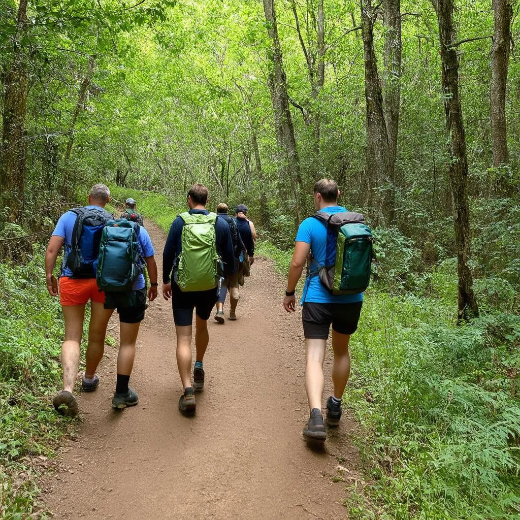 Ecotourists Hiking