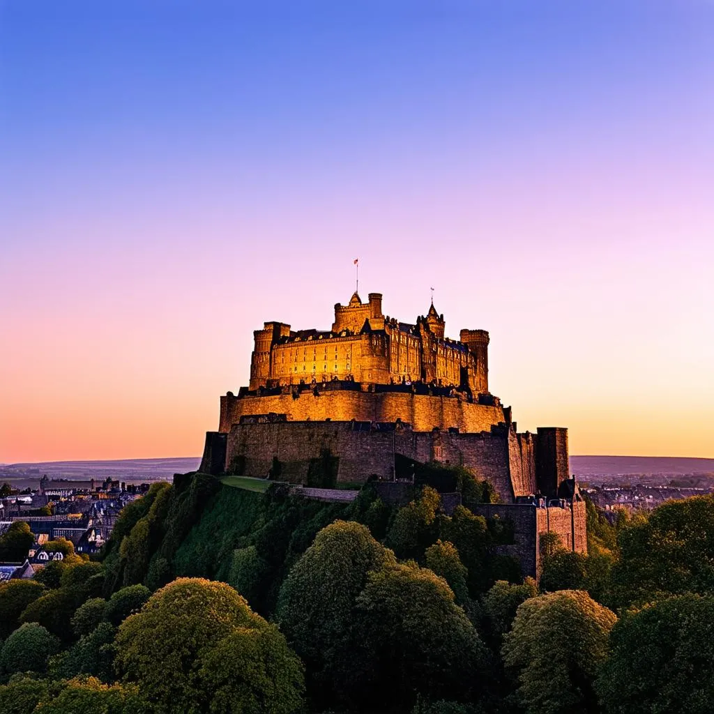 Edinburgh Castle at sunset