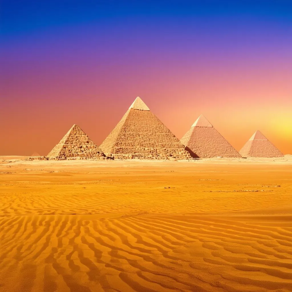 Egyptian Pyramids Sunset