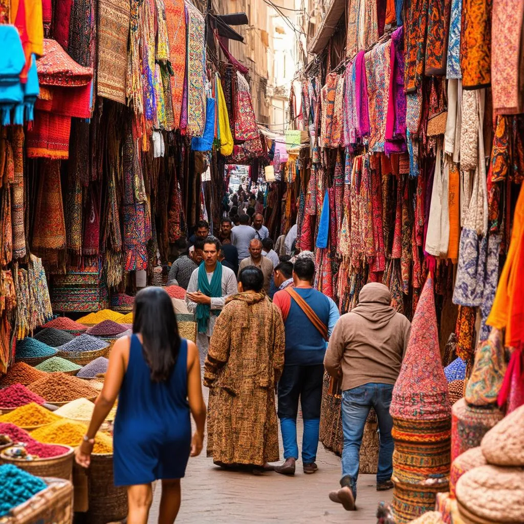 Bustling Egyptian Bazaar