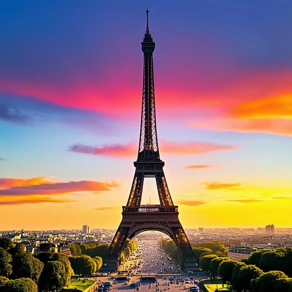 Eiffel Tower at Sunset