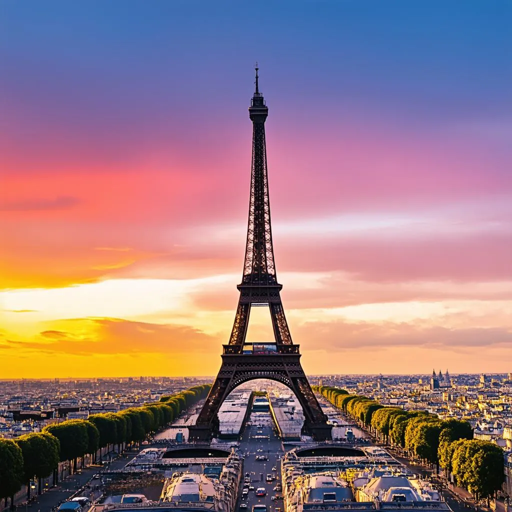 Paris Skyline at Sunset