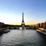 Eiffel Tower at sunset