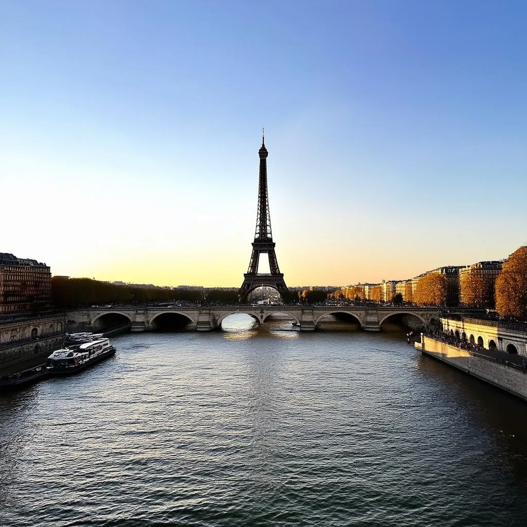 Eiffel Tower at sunset