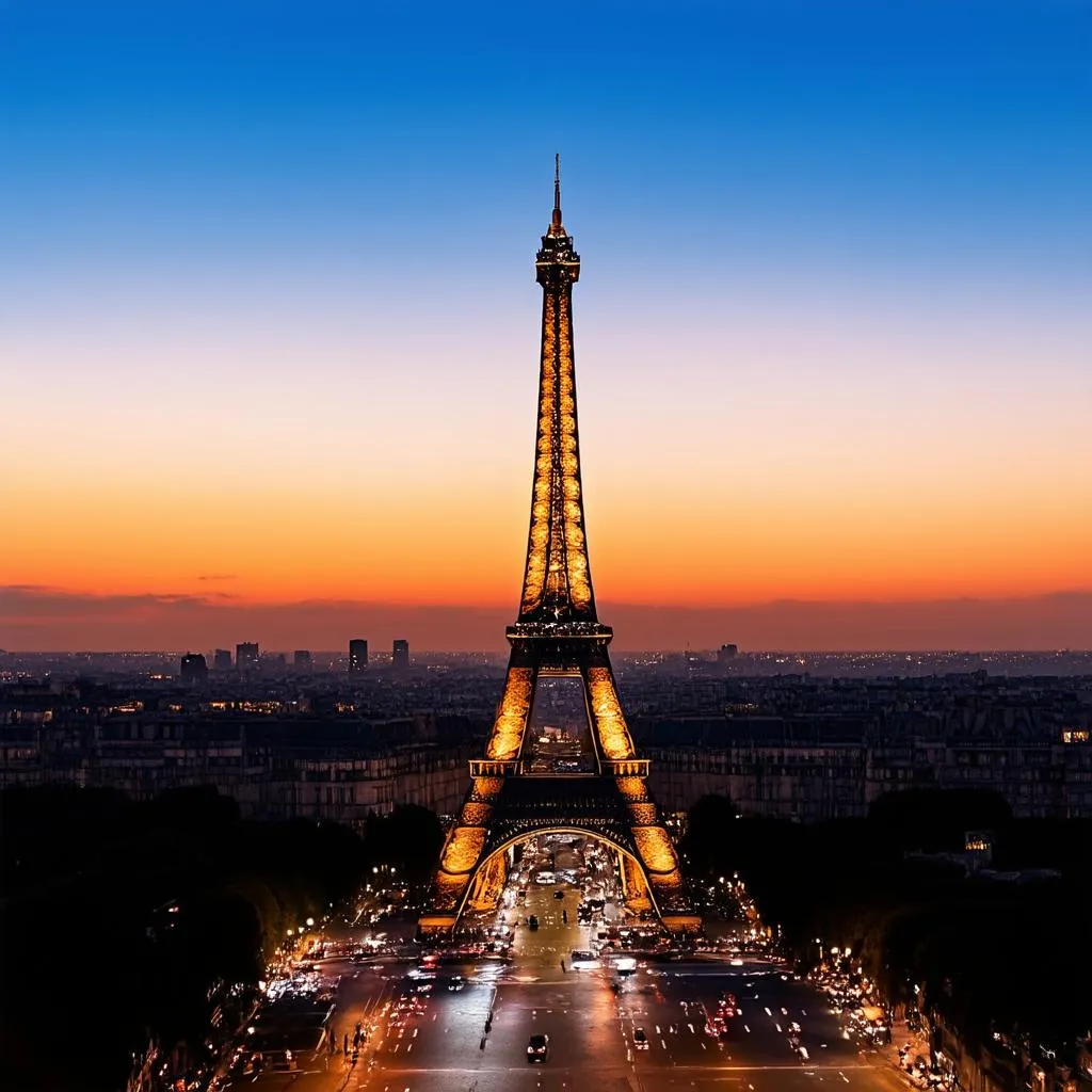 Eiffel Tower at Sunset