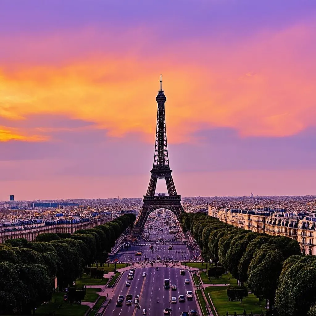 Eiffel Tower at Sunset