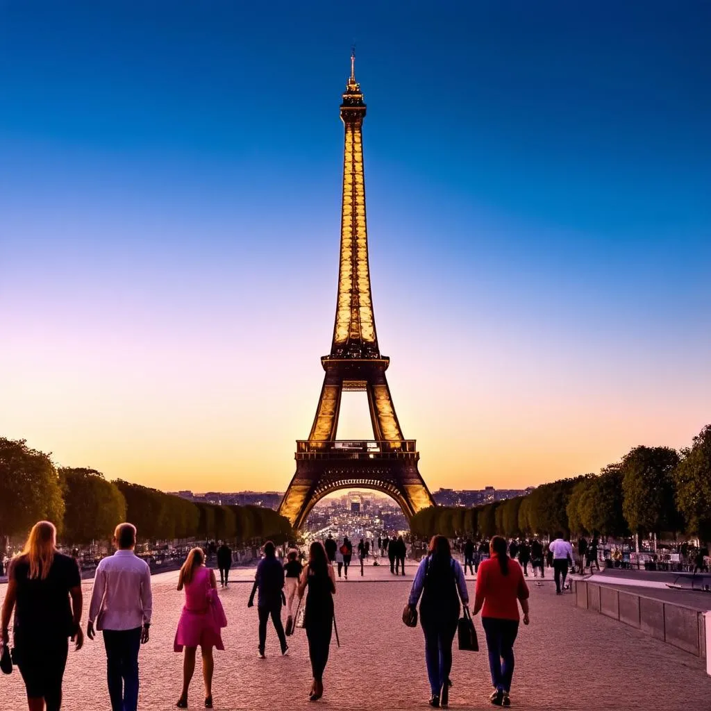 Eiffel Tower at Sunset